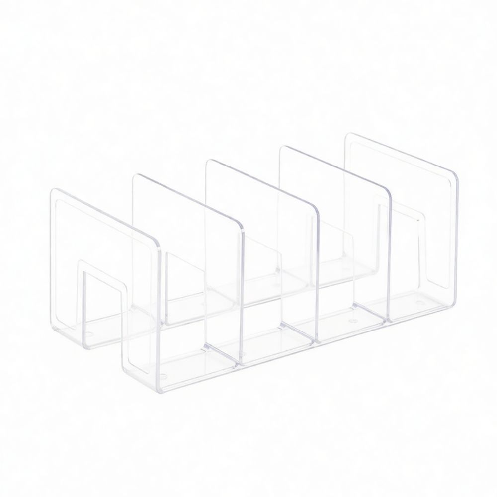 Clear Acrylic Book Stand Holder - アクリル製デスクオーガナイザー、透明ブックスタンド、クリアファイルラック、オフィス文具収納用、学校の教科書立て。