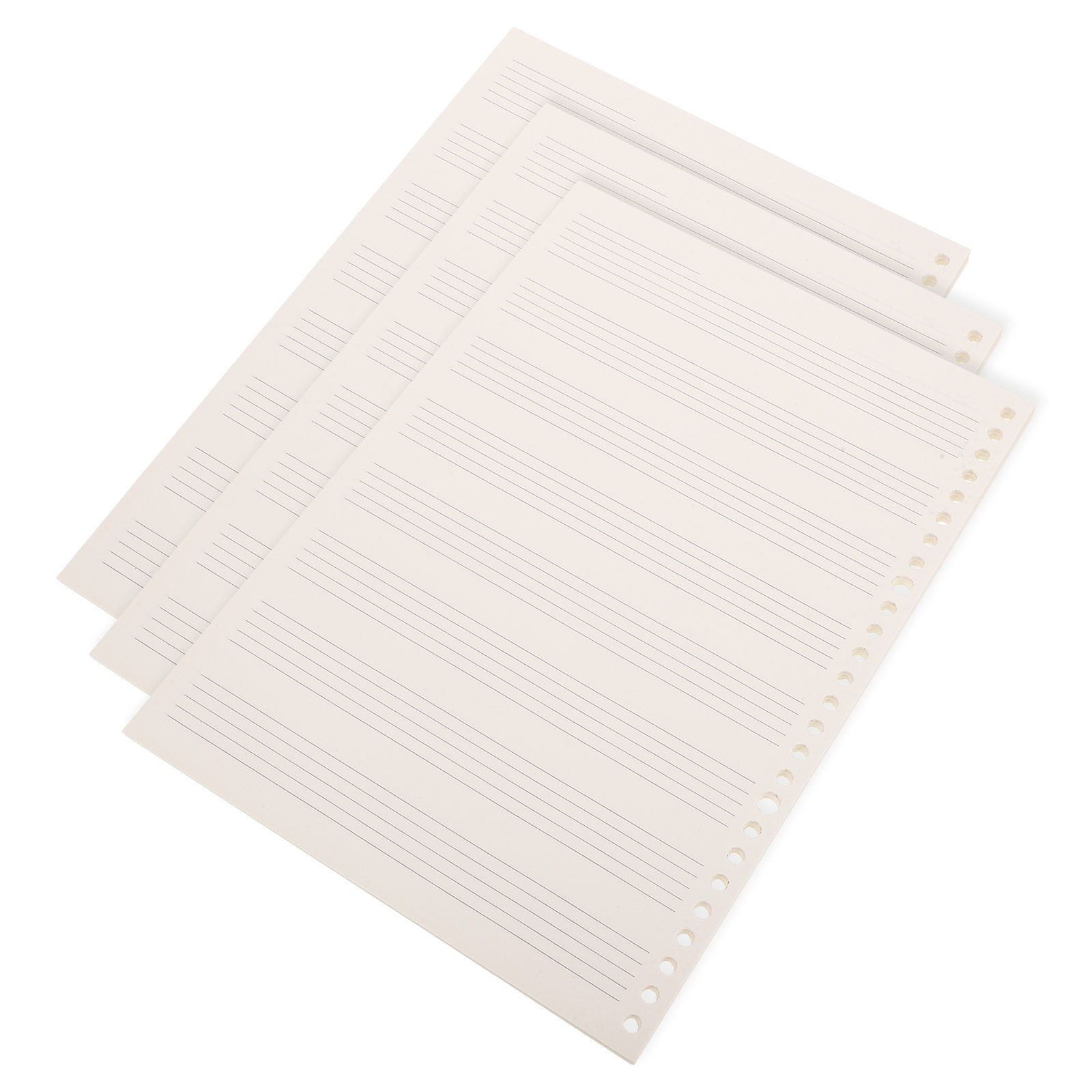 Blank Sheet Music Notebook - 3冊セットのコンパクトで取り外し可能な楽譜ノート。ギター、ピアノの作曲に最適な、5線譜が書ける白紙の楽譜帳。