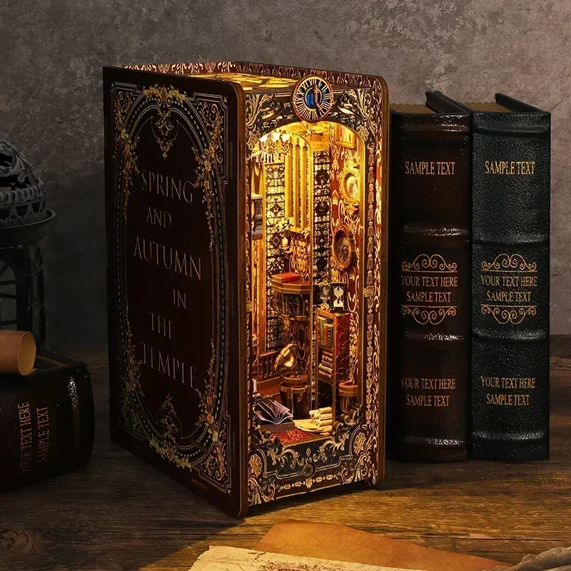 DIY木製ブックヌック棚インサートキット、ミニチュア聖堂ブッ - Diy Wooden Book Nook Kit Shelf Insert のレビューと価格