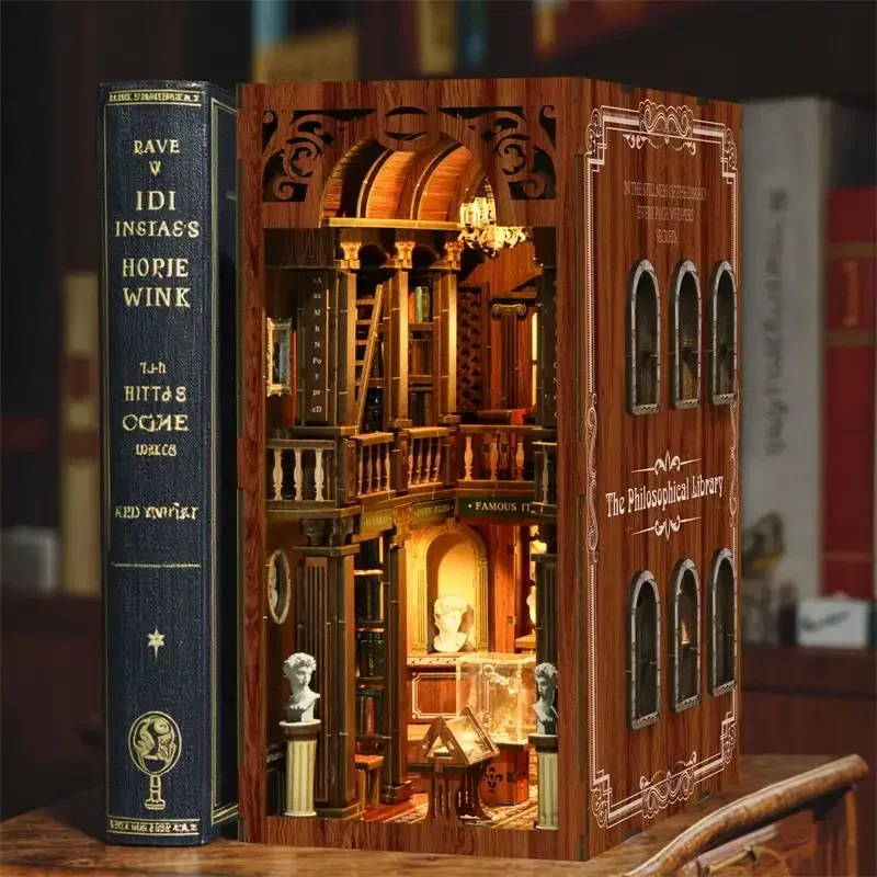 哲学的なデザインの「カサ・ニュー」DIY木製ブックヌック・シ - Diy Wooden Book Nook Kit Shelf Insert のレビューと価格