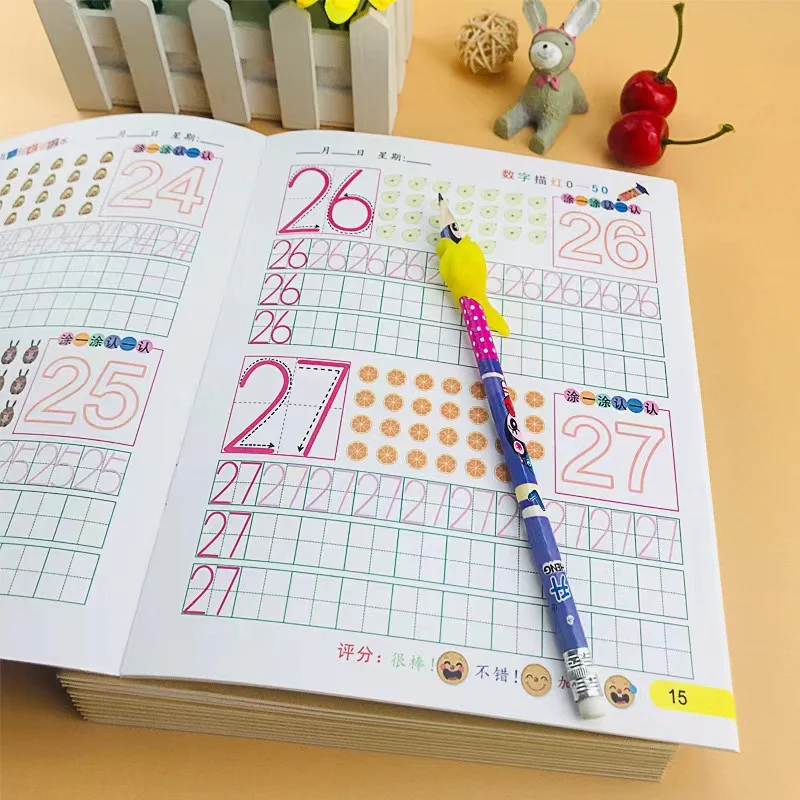 32ページの書き方学習、アルファベット、数学、数字、子供向け - Chinese Calligraphy Practice Book のレビューと価格
